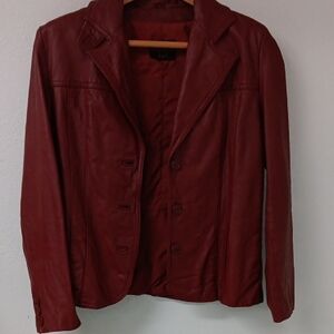 Women's Red Leather Jacket